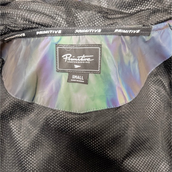 Reflective Iridescent Rain Jacket Tech Shell Primitive Y2K Streetwear Small Fit - Picture 3 of 9